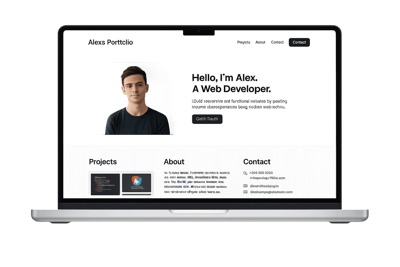 Alex's Portfolio — personal website with Projects, About, Contact